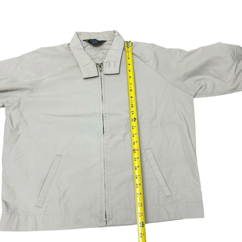SEARS Jacket Men's L Perma-Prest Beige Windbreaker Full Zip True‎ Vintage